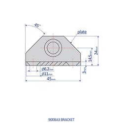 Bansbach Easylift 900BA3 Zinc Plated Steel Angle Bracket with Ball Stud