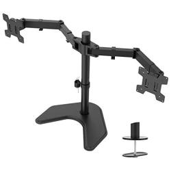 WALI Free Standing Dual LCD Monitor Fully Adjustable Desk Mount Fits 2 Screens up to 27 inch, 22 lbs. Weight Capacity per Arm, with Grommet Base (MF002), Black