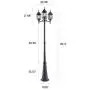 NOMA Outdoor Street Light | Waterproof Outdoor Lamp Post Light with Triple-Head Design for Backyard, Patio, Garden, Walkway or Décor | Black Light Pole with Clear Glass Panels, 3-Headed