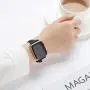 WFEAGL Leather Bands Compatible with Apple Watch 38mm 40mm 42mm 44mm, Top Grain Leather Band Slim & Thin Replacement Wristband for iWatch SE & Series 6/5/4/3/2/1 (Black/RoseGold, 38mm 40mm )