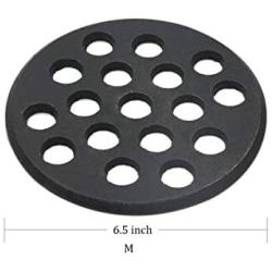 Dracarys Round cast Iron Bottom fire Grate for Big Green Egg, BBQ high Heat Charcoal Plate fit for Medium Big Green Egg fire Grate Grill Charcoal Replacement Parts Green Egg Accessories-6.5inch MFGC