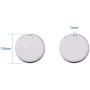 Kissitty 100-Piece 5/9'' Diameter (15mm) Blank Stainless Steel Stamping Tag Charms Smooth Polished Flat Round Disc Pendants 18 Gauge Thick