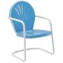 Crosley Furniture Griffith 3-Piece Metal Outdoor Conversation Set with Table and 2 Chairs - Sky Blue