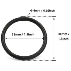 BIKICOCO 1-1/2 Metal O-Ring Buckle Connector Round Loops Non Welded for Bags Webbing Purse and Belt Straps, Black, Pack of 4