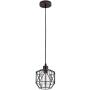 ZhLCY Industrial Metal Pendant Light with Clear Glass Shape Retro Mini Hanging Light Rustic Wire Cage Pendant Lighting Fixture for Kitchen Island Bar Sink Loft Farmhouse, Oil Rubbed Bronze