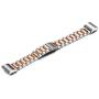 Fitbit Charge 2 Wrist Band,Shangpule Stainless Steel Metal Replacement Smart Watch Band Bracelet with Double Button Folding Clasp for Fitbit Charge 2 (Silver + Rose Gold)