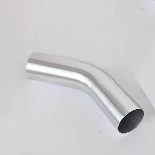 OD 2.5''(63mm), Leg Length 4'' (100mm), 45 Degree Bend Elbow 2.5 Inch 6061 Aluminum Pipe Tube Intercooler Pipe High Class Brushed Treatment Tight Radius Air Intake Tube