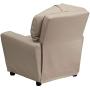 Flash Furniture Contemporary Beige Vinyl Kids Recliner with Cup Holder