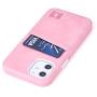 Dockem iPhone 12 Mini Wallet Case: Built-in Metal Plate for Magnetic Mounting & 1 Credit Card Holder (5.4'' Exec M2, Smooth Synthetic Leather, Pink)