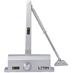 Medium Duty Commercial Door Closer - LYNN HDWR Model # LH6003 (US26D Aluminum) Surface Mounted, Cast Aluminum - UL 3 Hour Fire Rated, Size 3 for Residential and Light Commercial Doors