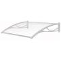 ADVANING DA5531-PWS1N PN Series, Top Quality Crystal Polycarbonate Door/Window Awning Ideal for Rain, Snow and UV Protection, 55''W x 31''D, Clear/White Brackets