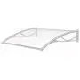 ADVANING DA5531-PWS1N PN Series, Top Quality Crystal Polycarbonate Door/Window Awning Ideal for Rain, Snow and UV Protection, 55''W x 31''D, Clear/White Brackets ADVANING DA5531-PWS1N PN Series, Top Quality Crystal Polycarbonate Door/Window Awning Ideal for Rain, Snow and UV Protection, 55''W x 31''D, Clear/White Brackets