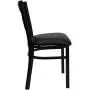 Flash Furniture 4 Pack HERCULES Series Black X Back Metal Restaurant Chair - Black Vinyl Seat