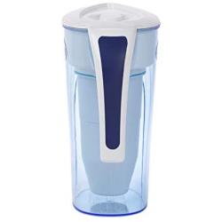 ZeroWater ZP-006-4, 6 Cup Water Filter Pitcher with Water Quality Meter,White and Blue