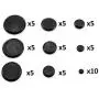Red Hound Auto 50 Piece Flush Mount Black Hole Plug Assortment for Auto Body and Sheet Metal Assorted Sizes for 1/4, 3/8, 1/2, 3/4, 1, 1-1/4, 1-1/2, 1-3/4 and 2 Inch Holes
