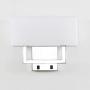 Permo 2-Lights Wall Sconce Light Fixture Chrome Finish with White Textile Shades and 2pcs On/Off Switch Button Living Room Bedside Nightstand Light