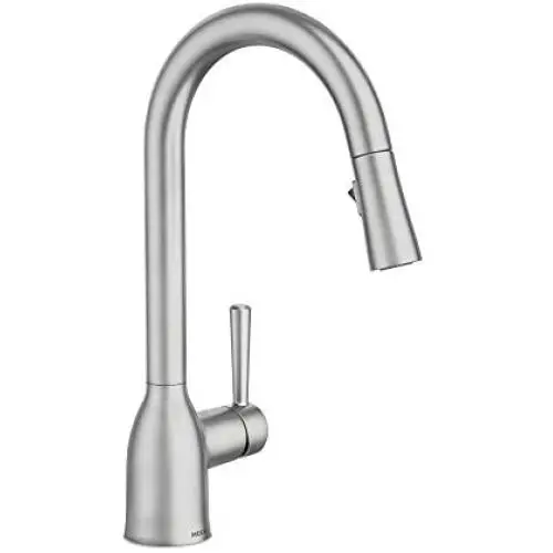 Moen 87233SRS Adler One-Handle High Arc Pulldown Kitchen Faucet with Power Clean, Spot Resist Stainless