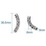 Kissitty 100-Piece Antique Silver 6mm by 36.5mm Filigree Long Curved Noodle Tube Spacer Beads with 3mm Holes