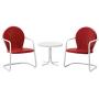 Crosley Furniture Griffith 3-Piece Metal Outdoor Conversation Set with Table and 2 Chairs - Red