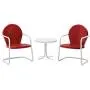 Crosley Furniture Griffith 3-Piece Metal Outdoor Conversation Set with Table and 2 Chairs - Red
