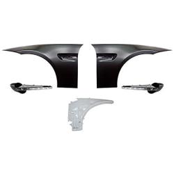 Side Fenders Compatible With 2006-2011 BMW 3 Series, 4Dr M3 Style Metal Fenders Side Vent LED Signal Lamp by IKON MOTORSPORTS, 2007 2008 2009 2010