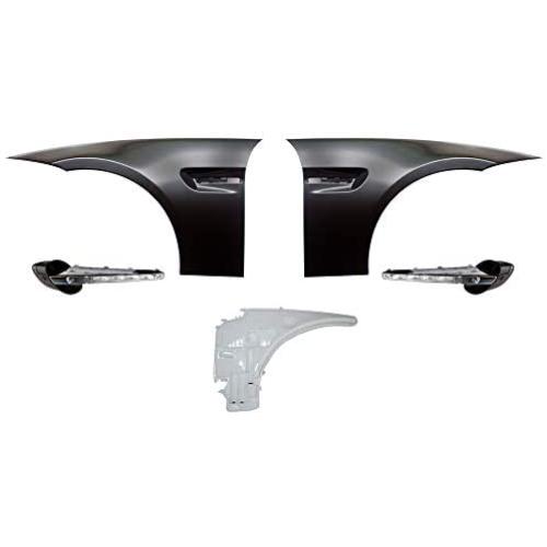 Side Fenders Compatible With 2006-2011 BMW 3 Series, 4Dr M3 Style Metal Fenders Side Vent LED Signal Lamp by IKON MOTORSPORTS, 2007 2008 2009 2010