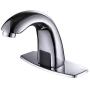Charmingwater Automatic Sensor Touchless Bathroom Sink Faucet with Hole Cover Plate, Chrome Vanity Faucets, Hands Free Bathroom Water Tap with Control Box and Temperature Mixer