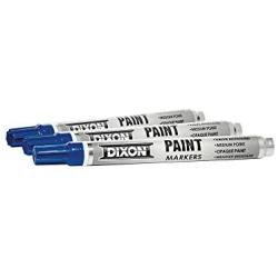 DIXON Industrial Paint Markers, Medium Tip, Box of 12 Markers, Blue (80228)