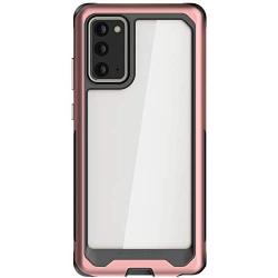 Ghostek Atomic Slim Aluminium Bumper Note 20 Case for Women Clear Back Pink Bumper Heavy Duty Rugged Shockproof Wireless Charging Compatible Phone Cover for 2020 Galaxy Note20 5G (6.7 Inch) - (Pink)