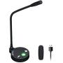 Computer Microphone MAONO AU-GM10 Metal USB Cardioid Condenser Gooseneck Desktop Mic with Touch-Key Mute and Volume Control, Headphone Jack, LED Indicator