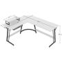 CubiCubi Modern L-Shaped Desk Computer Corner Desk, 59.1'' Home Office Writing Study Workstation with Small Table, Space Saving, Easy to Assemble