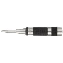 Starrett 18C Automatic Center Punch with Heavy Duty Hardened Steel Metal, Universal Tool for Machinists, Carpenters with Adjustable Knurled Cap to Control Blow Force, 5.14'' x 11/16''