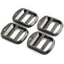HJ Garden 4pcs Metal Ladder Lock Buckle Slider Adjustable Zinc Alloy Buckles for Backpack Strap Accessories 25mm(Black)