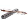 REAVEE 2 Pack Metal Slim Reading Glasses Spring Hinge Readers for Women Men Small Mini Portable Readers with Pen Clip Case +1.5