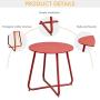 Grand patio Round Metal Side/End Table, Steel Patio Coffee Table for Bistro, Porch, Weather Resistant Outside Table Small (Red)