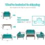 Kinsunny 4pcs Outdoor Patio Furniture Set Shore Aluminum Sectional Sofa Metal Conversation Set with Coffee Table