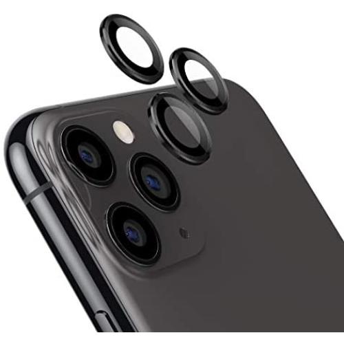 ETESTAR iPhone 11 Pro Max Camera Lens Protector, Metal Lens Cover Glass Ring Film Coverage Dust Proof Anti-Scratch Case Friendly for iPhone 11 6.1 / 11 Pro 5.8/ 11 Pro Max 6.5'' [Set of 3] - Black