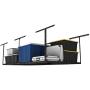 FLEXIMOUNTS 4x8 Overhead Garage Storage Rack Adjustable Ceiling Garage Rack Heavy Duty, 96'' Length x 48'' Width x (22-40'' Ceiling Dropdown), Black (Two-Color Options)