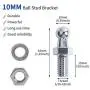 OTUAYAUTO 4Pcs 10mm Ball Studs With Hardware - 5/16-18 Thread x 3/5'' Long Shank - For Universal Gas Strut Lift Support OTUAYAUTO 4Pcs 10mm Ball Studs With Hardware - 5/16-18 Thread x 3/5'' Long Shank - For Universal Gas Strut Lift Support