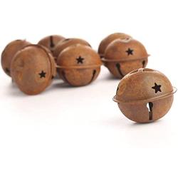 Group of 20 for Primitive Look Rusty Metal Star Cutout Jingle Bells for Christmas, Holiday or Everyday Crafting and Embellishing