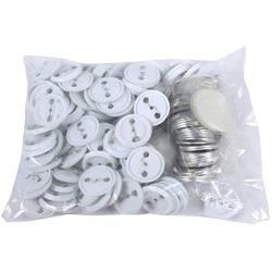 Button Badge Parts Set, 500Pcs 44mm Metal Round Backpin DIY Button Badge Set Top/Bottom Cover Clip Pin Button Parts Supplies for Pro Badge Maker Machine
