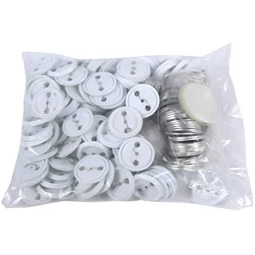 Button Badge Parts Set, 500Pcs 44mm Metal Round Backpin DIY Button Badge Set Top/Bottom Cover Clip Pin Button Parts Supplies for Pro Badge Maker Machine