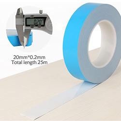 Thermal Adhesive Tape, Double Side Adhesive Tape, Thermally Conductive Tape, 20mm x 25m Cooling Tapes for Heatsink Insulation Thermal Pad LED Strips Computer CPU GPU Modules SSD Drives m.2 Heatsink