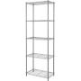 Function Home 5 Tier Wire Shelving Metal Storage Rack Shelving Unit Storage Shelf Pantry Food Shelf Plant Shelves for Kitchen Living Room Office Garage in Grey