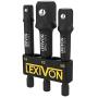 LEXIVON Impact Grade Socket Adapter Set, 3'' Extension Bit With Holder | 3-Piece 1/4'', 3/8'', and 1/2'' Drive, Adapt Your Power Drill To High Torque Impact Wrench (LX-101)
