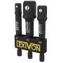 LEXIVON Impact Grade Socket Adapter Set, 3'' Extension Bit With Holder | 3-Piece 1/4'', 3/8'', and 1/2'' Drive, Adapt Your Power Drill To High Torque Impact Wrench (LX-101)