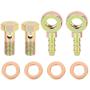 X AUTOHAUX 8mm Banjo Hose Barb Bolt Fittings Metal for Motorcycle Car 2 Sets