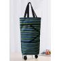 Cocobuy Collapsible Trolley Bags Folding Shopping Bag with Wheels Foldable Shopping Cart Reusable Shopping Bags Grocery Bags Shopping Trolley Bag on Wheels(Elegant Dark Blue)