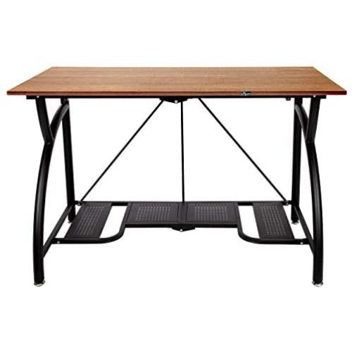Origami Folding Computer Desk for Office Study Students Bedroom Home Gaming and Craft | Space Saving Foldable Design, Fits Dual Monitors and Laptop, Collapsible, No Assembly Required | (Wood, Large) Origami Folding Computer Desk for Office Study Students Bedroom Home Gaming and Craft | Space Saving Foldable Design, Fits Dual Monitors and Laptop, Collapsible, No Assembly Required | (Wood, Large)