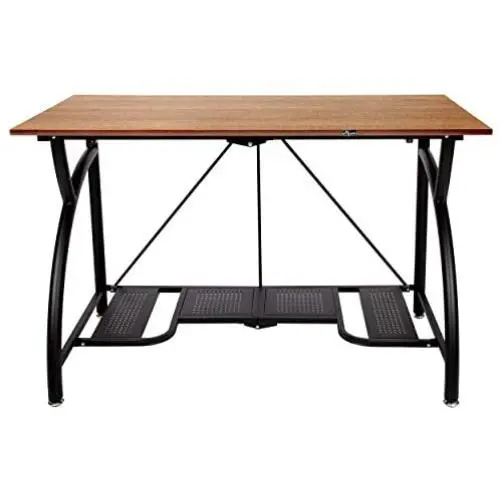 Origami Folding Computer Desk for Office Study Students Bedroom Home Gaming and Craft | Space Saving Foldable Design, Fits Dual Monitors and Laptop, Collapsible, No Assembly Required | (Wood, Large) Origami Folding Computer Desk for Office Study Students Bedroom Home Gaming and Craft | Space Saving Foldable Design, Fits Dual Monitors and Laptop, Collapsible, No Assembly Required | (Wood, Large)